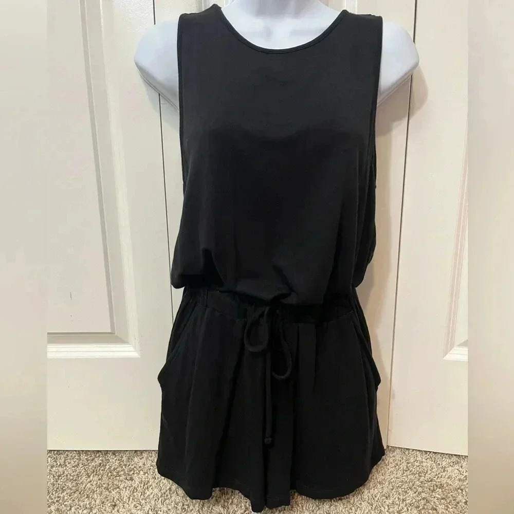 LOFT outlet lounge shorts romper in black size small